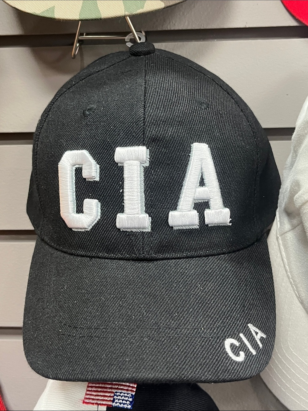 Black Kids Cap with White CIA Embroidery